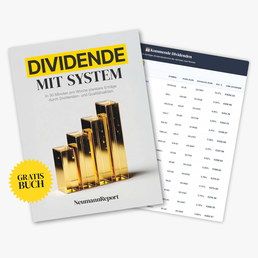 Gratis Buch: Dividende mit System + aktueller Dividendenkalender
